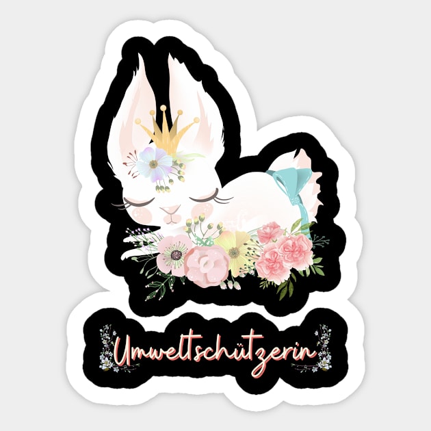 Häschen Umwelt Schutz Prinzessin Blumen Süß Sticker by Maggini Art